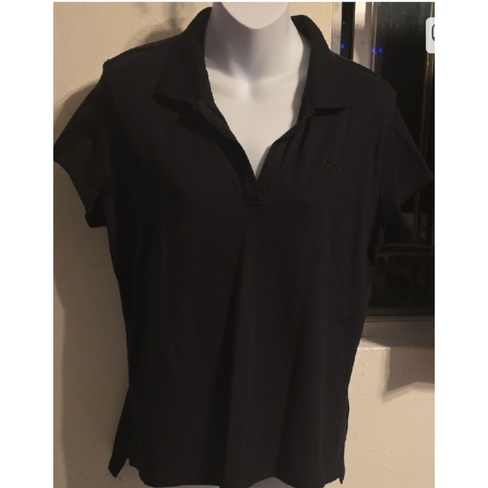 DKNY Black Short Sleeve Polo Shirt